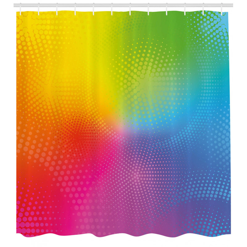 Bless international Rainbow Shower Curtain Set + Hooks | Wayfair